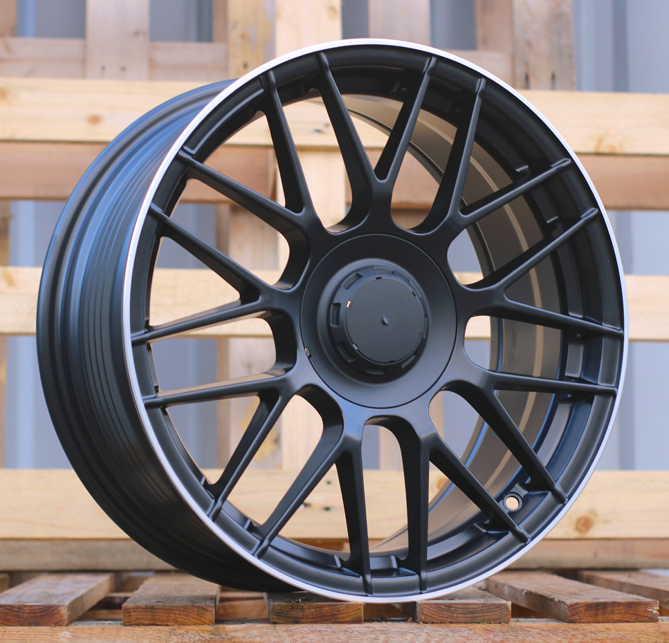 Diski R17 5x112 J7.5 ET40 RACINGLINE B1268 MERCEDES Black Half Matt +Polished Lip (Hybrid Forged)