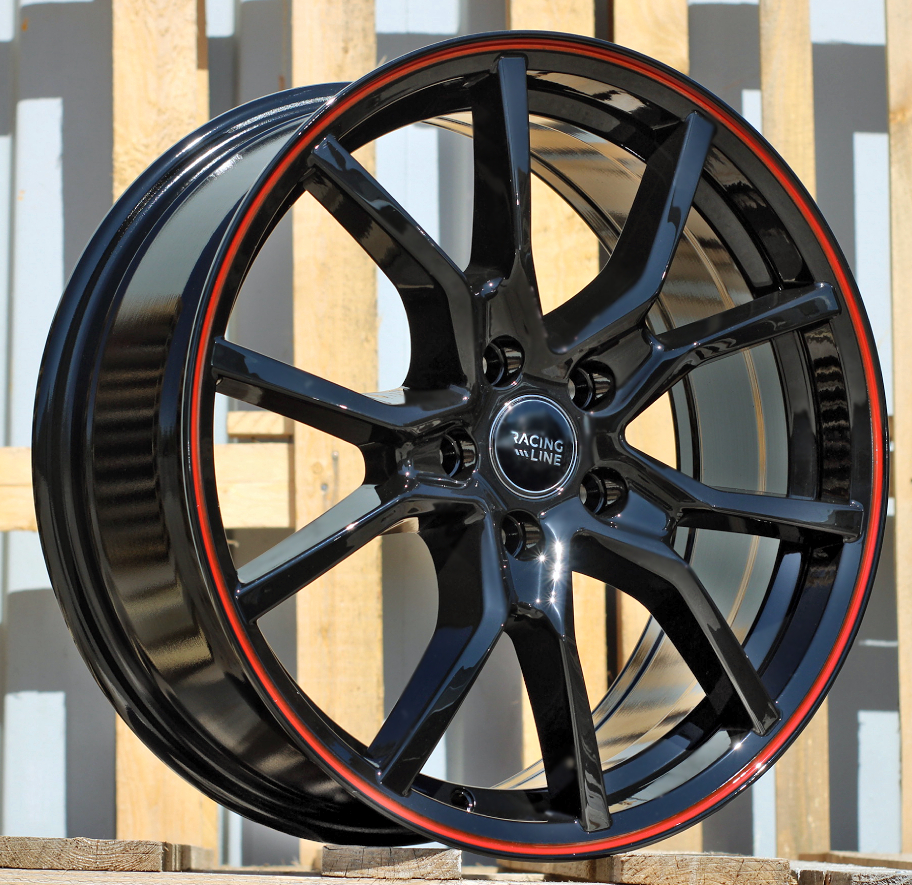Diski R17 5x105 J7 ET40 RACINGLINE B5253 Black With Red Line